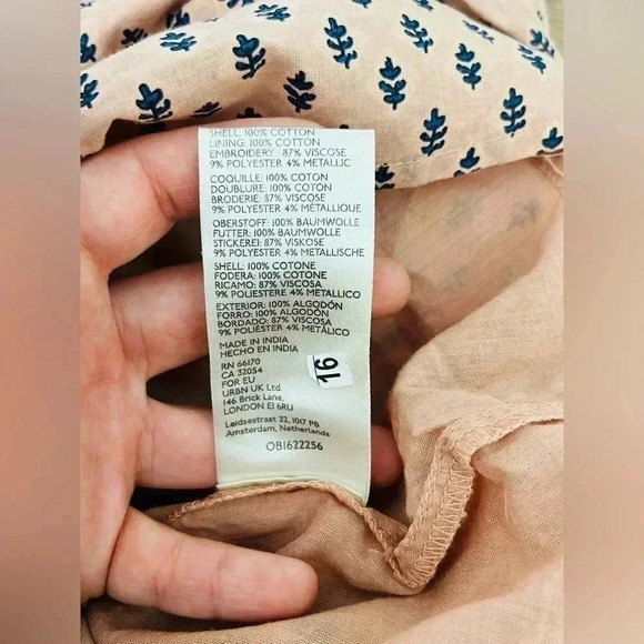 Anthropologie Embroidered Tunic Mini Dress in Peach Size Small NWOT $170 - Picture 6 of 8